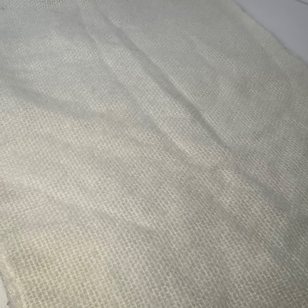 Vintage Cream Woven Fringe Wrap Scarf 60โ x 15โ Cozy Neutral - Picture 3 of 4